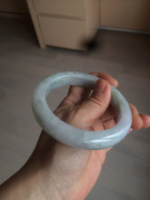 Load image into Gallery viewer, 61.8 mm certified type A 100% Natural light green/white/purple chubby Jadeite Jade bangle BH44-2807