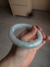 Load image into Gallery viewer, 61.8 mm certified type A 100% Natural light green/white/purple chubby Jadeite Jade bangle BH44-2807
