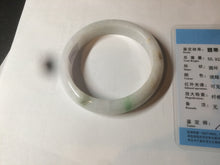 Load image into Gallery viewer, 57.8mm certified  100% natural sunny green/white jadeite jade bangle BF42-1471