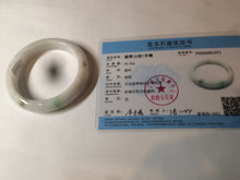 Load image into Gallery viewer, 57.8mm certified  100% natural sunny green/white jadeite jade bangle BF42-1471