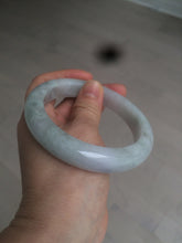 Load image into Gallery viewer, 61.8 mm certified type A 100% Natural light green/white/purple chubby Jadeite Jade bangle BH44-2807