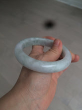 Load image into Gallery viewer, 61.8 mm certified type A 100% Natural light green/white/purple chubby Jadeite Jade bangle BH44-2807