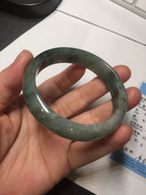 Load image into Gallery viewer, 54.5mm certified 100% natural dark green black jadeite jade bangle AS87-7064