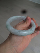 Load image into Gallery viewer, 61.8 mm certified type A 100% Natural light green/white/purple chubby Jadeite Jade bangle BH44-2807