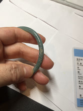 Load image into Gallery viewer, 53.2mm Certified Type A 100% Natural light green/blue slim round cut Guatemala Jadeite bangle BS61-4632
