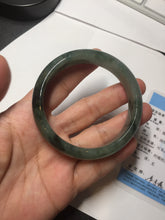 Load image into Gallery viewer, 54.5mm certified 100% natural dark green black jadeite jade bangle AS87-7064