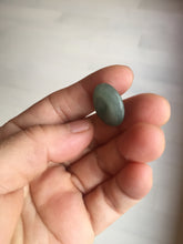 Load image into Gallery viewer, 18.4mm Type A 100% Natural oily dark green/gray Jadeite Jade Safety Guardian Button donuts Pendant PC110