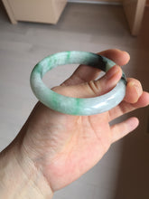Load image into Gallery viewer, 56.9mm 100% natural Type A sunny green white purple jadeite jade bangle BN6-8241