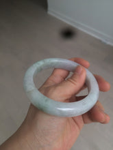 Load image into Gallery viewer, 61.8 mm certified type A 100% Natural light green/white/purple chubby Jadeite Jade bangle BH44-2807