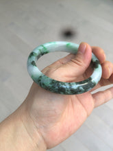 Load image into Gallery viewer, 56.3mm certified 100% natural Type A dark green/sunny green  jadeite jade bangle K106-2835