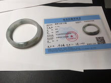 Load image into Gallery viewer, 55mm certified 100% natural icy watery light green with green floating flowers jadeite jade bangle AS88-7068