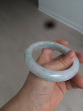 Load image into Gallery viewer, 61.8 mm certified type A 100% Natural light green/white/purple chubby Jadeite Jade bangle BH44-2807