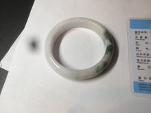 Load image into Gallery viewer, 57.7mm certified 100% natural type A watery green/white/purple jadeite jade bangle BF43-1475
