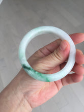 Load image into Gallery viewer, 56mm certified 100% natural icy watery light white/sunny green jadeite jade bangle BN72-3878