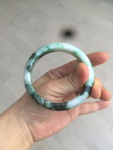 Load image into Gallery viewer, 56.3mm certified 100% natural Type A dark green/sunny green  jadeite jade bangle K106-2835