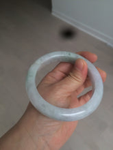 Load image into Gallery viewer, 61.8 mm certified type A 100% Natural light green/white/purple chubby Jadeite Jade bangle BH44-2807