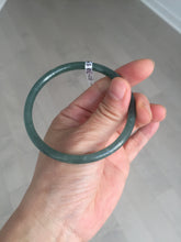 Load image into Gallery viewer, 60.5mm Certified Type A 100% Natural icy watery dark green/blue/gray/black slim round cut Guatemala Jadeite bangle BP12-7035