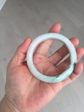 Load image into Gallery viewer, 56mm certified 100% natural icy watery light white/sunny green jadeite jade bangle BN72-3878