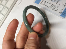 Load image into Gallery viewer, 55mm Certified Type A 100% Natural light green/blue slim round cut Guatemala Jadeite bangle BS62-4636