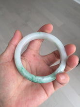 Load image into Gallery viewer, 56.1mm certified 100% natural  icy watery light white/sunny green jadeite jade bangle BN71-3879