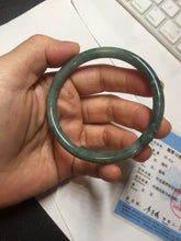 Load image into Gallery viewer, 55mm Certified Type A 100% Natural light green/blue slim round cut Guatemala Jadeite bangle BS62-4636