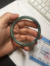 Load image into Gallery viewer, 55mm Certified Type A 100% Natural light green/blue slim round cut Guatemala Jadeite bangle BS62-4636