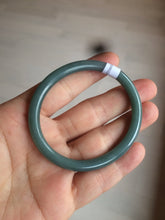 Load image into Gallery viewer, 48mm Certified Type A 100% Natural deep sea green/blue/gray/white oval round cut Guatemala Jadeite bangle KS95-2468