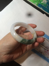 Load image into Gallery viewer, 57.7mm certified 100% natural type A watery green/white/purple jadeite jade bangle BF43-1475