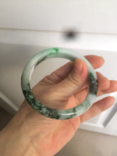 Load image into Gallery viewer, 56.3mm certified 100% natural Type A dark green/sunny green  jadeite jade bangle K106-2835