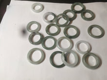 Load image into Gallery viewer, 100% natural type A watery green/white/yellow/dark green/gray big defect jadeite jade band ring AY1 (Added-on items, not sale individually.)