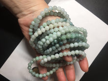 Load image into Gallery viewer, 6.3mm 100% natural type A green/white jadeite jade beads bracelet group BK104 added-on item