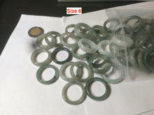 Load image into Gallery viewer, 100% natural type A watery green/white/yellow/dark green/gray big defect jadeite jade band ring AY1 (Added-on items, not sale individually.)