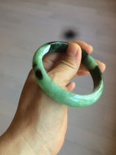 Load image into Gallery viewer, 56.6mm Certified Type A 100% Natural dark green/sunny green Jadeite Jade bangle K104-2840