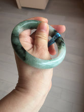 Load image into Gallery viewer, 60.3mm certified type A 100% Natural green/black Jadeite Jade bangle BM42-8565