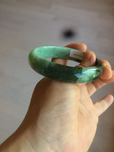 Load image into Gallery viewer, 56.6mm Certified Type A 100% Natural dark green/sunny green Jadeite Jade bangle K104-2840