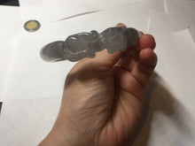 Load image into Gallery viewer, 60.8mm 100% natural black white (水墨) Quartzite (Shetaicui jade) 3D carved Cat bangle SY125