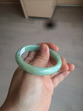 Load image into Gallery viewer, 49mm Certified Type A 100% Natural sunny apple green/red oval Jadeite Jade bangle BG62-0165