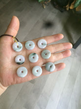 Load image into Gallery viewer, 18mm Type A 100% Natural green/purple/white Jadeite Jade safety Guardian donut Pendant group m99
