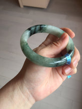 Load image into Gallery viewer, 60.3mm certified type A 100% Natural green/black Jadeite Jade bangle BM42-8565