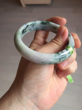 Load image into Gallery viewer, 56.8mm certificated Type A 100% Natural white/green/purple Jadeite Jade bangle E47-6211
