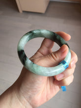 Load image into Gallery viewer, 60.3mm certified type A 100% Natural green/black Jadeite Jade bangle BM42-8565