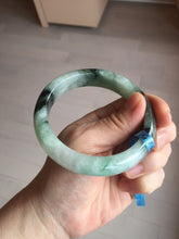 Load image into Gallery viewer, 60.3mm certified type A 100% Natural green/black Jadeite Jade bangle BM42-8565