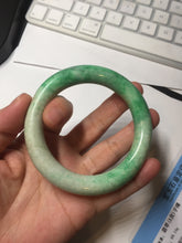 Load image into Gallery viewer, 56.5mm certified 100% natural sunny green yellow chubby jadeite jade bangle AS89-7058