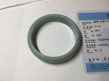 Load image into Gallery viewer, 55.8mm certified 100% natural light green blue jadeite jade bangle AS90-7056