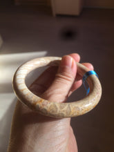 Load image into Gallery viewer, 55.6mm 100% natural beige yellow pink round cut Coral Jade (珊瑚玉) bangle SY59