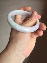 Load image into Gallery viewer, 57.5mm certified Type A 100% Natural light green purple white slim Jadeite Jade bangle BQ72-4938