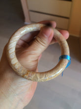 Load image into Gallery viewer, 55.6mm 100% natural beige yellow pink round cut Coral Jade (珊瑚玉) bangle SY59