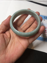 Load image into Gallery viewer, 55.8mm certified 100% natural light green blue jadeite jade bangle AS90-7056