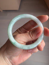 Load image into Gallery viewer, 53.6mm certified 100% natural type A white/sunny green round cut jadeite jade bangle AU38-9812