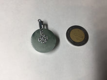 Load image into Gallery viewer, 20mm 100% Natural icy watery light green clear jadeite Jade Safety Guardian Button (donut) Pendant BK106